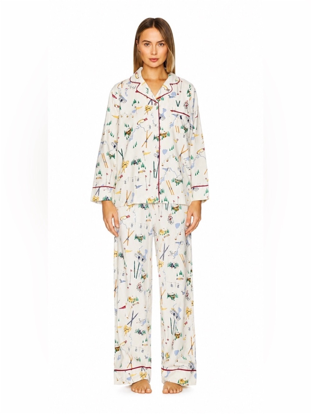 Polo by Ralph Lauren Cream Ski Travel Wide-Leg Pajama Set